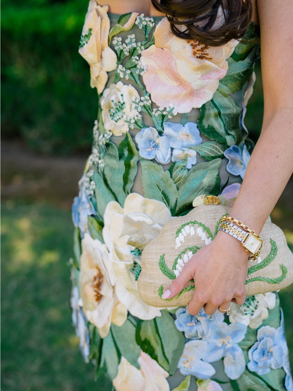 Leo Lin Roselle Hand-Embroidered Floral Mini Dress - Picture 4 of 5
